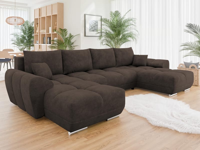 Simerly U-formad 5-sits Bäddsoffa med förvaring - brun - Möbler - Vardagsrum - Bäddsoffor - Hörnbäddsoffa