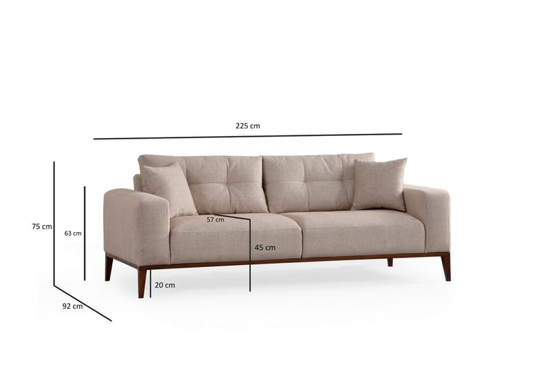 Sinor Bäddsoffa 4-sits - Beige - Möbler - Vardagsrum - Bäddsoffor - 4-sits bäddsoffa