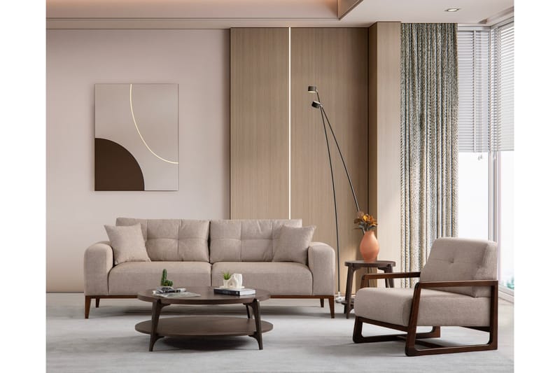 Sinor Bäddsoffa 4-sits - Beige - Möbler - Vardagsrum - Bäddsoffor - 4-sits bäddsoffa