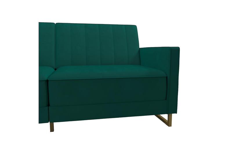 SKYLAR 2-sits Bäddsoffa Ställbar Sammet/Grön /Mässing - Novogratz - Möbler - Vardagsrum - Bäddsoffor - 2-sits bäddsoffa