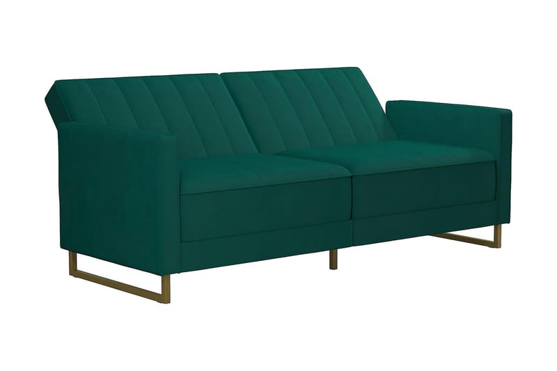 SKYLAR 2-sits Bäddsoffa Ställbar Sammet/Grön /Mässing - Novogratz - Möbler - Vardagsrum - Bäddsoffor - 2-sits bäddsoffa
