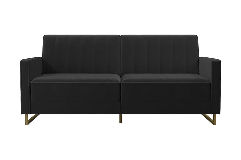 SKYLAR 2-sits Bäddsoffa Ställbar Sammet/Svart/Mässing - Novogratz - 2-sits bäddsoffa - Bäddsoffor