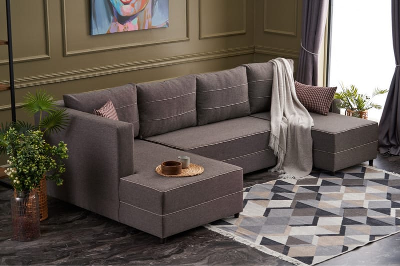 Snowdon Bäddsoffa m. Divan 4-sits 200x150 Brun - Möbler - Vardagsrum - Bäddsoffor