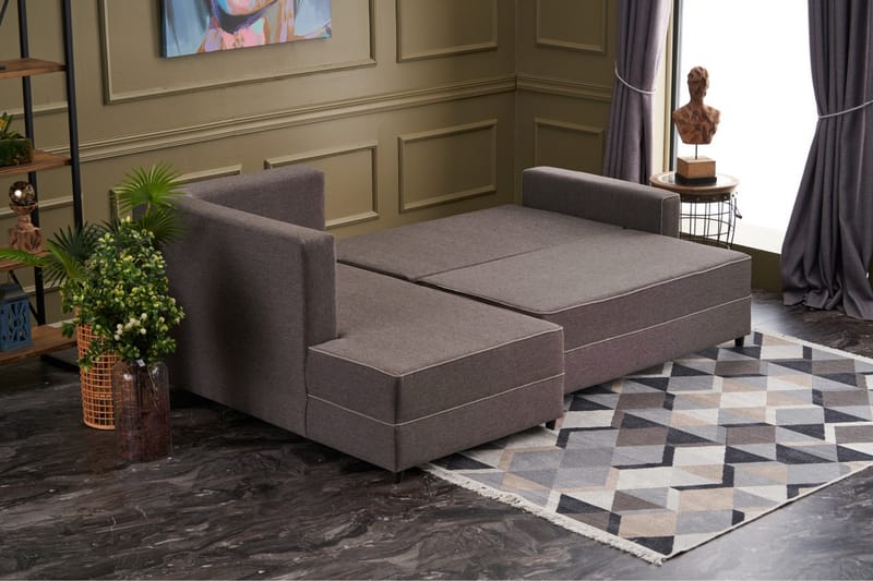 Snowdon Bäddsoffa m. Divan 4-sits 200x150 Brun - Bäddsoffor - Bäddsoffa divan