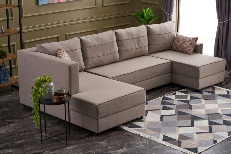 Snowdon Bäddsoffa m. Divan 4-sits 200x150 Cream - Möbler - Vardagsrum - Bäddsoffor