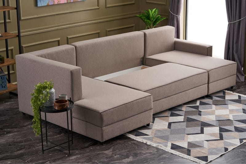 Snowdon Bäddsoffa m. Divan 4-sits 200x150 Cream - Möbler - Vardagsrum - Bäddsoffor