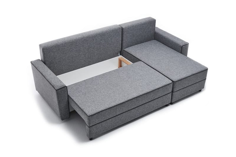 Snowdon Bäddsoffa m. Divan 4-sits 200x150 Grå - Möbler - Vardagsrum - Bäddsoffor
