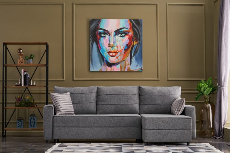 Snowdon Bäddsoffa m. Divan 4-sits 200x150 Grå - Möbler - Vardagsrum - Bäddsoffor