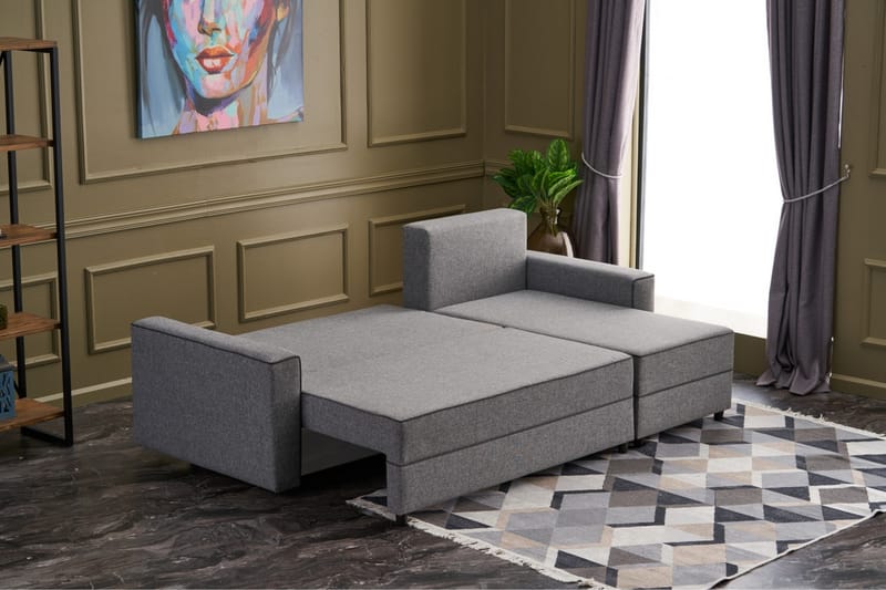 Snowdon Bäddsoffa m. Divan 4-sits 200x150 Grå - Möbler - Vardagsrum - Bäddsoffor