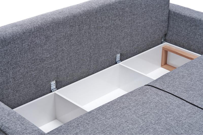 Snowdon Bäddsoffa m. Divan 4-sits 200x150 Grå - Bäddsoffor - Bäddsoffa divan