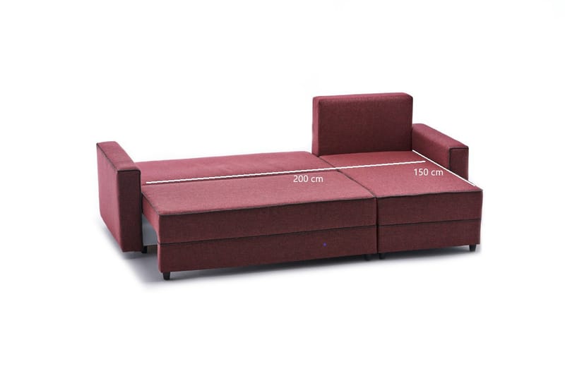 Snowdon Bäddsoffa m. Divan 4-sits 200x150 Röd - Möbler - Vardagsrum - Bäddsoffor