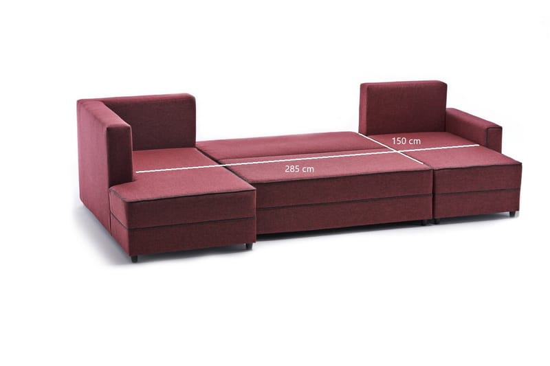 Snowdon Bäddsoffa m. Divan 4-sits 200x150 Röd - Möbler - Vardagsrum - Bäddsoffor