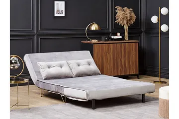 Soffa 2-sits sammet grå VESTFOLD - Grå - Möbler - Vardagsrum - Bäddsoffor