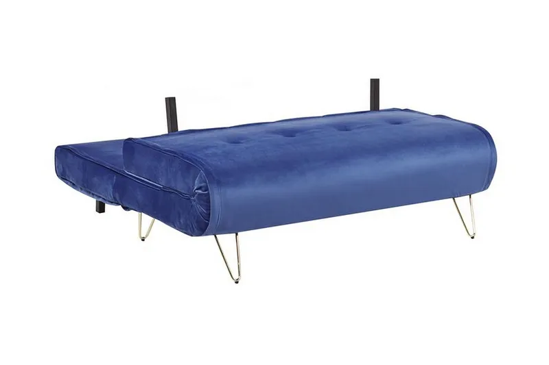 Soffa 2-sits sammet marinblå VESTFOLD - Blå - Möbler - Vardagsrum - Bäddsoffor