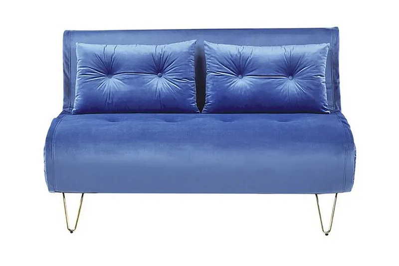 Soffa 2-sits sammet marinblå VESTFOLD, Blå