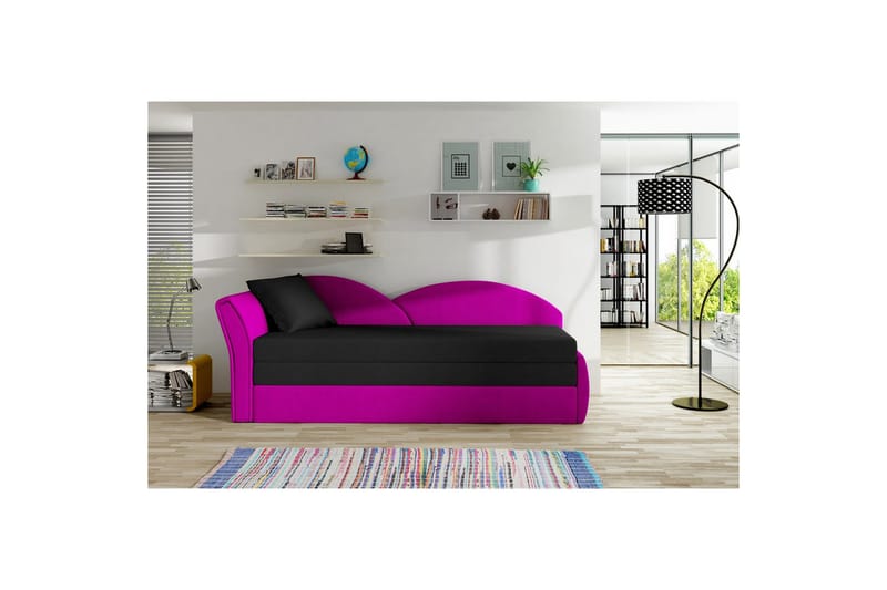 Soffa Eltap Aga 218x80x77 cm - Alova 04, Alova 76, Svart, Rosa, Vänster - Möbler - Vardagsrum - Bäddsoffor