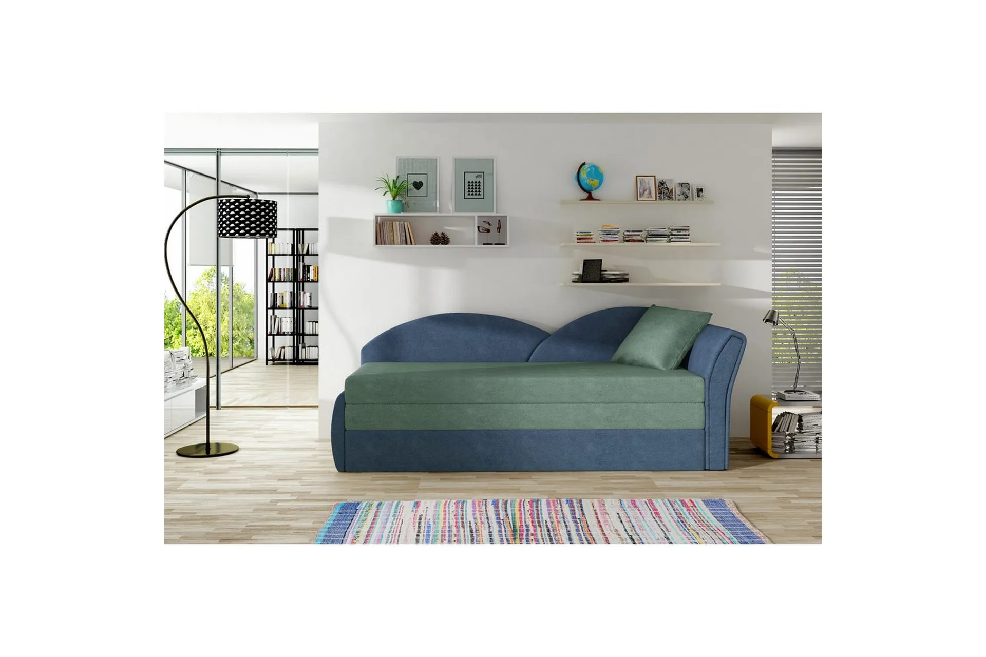 Soffa Eltap Aga 218x80x77 cm - Soro 34, Soro 76, Gr&ouml;n, Bl&aring;, H&ouml;ger