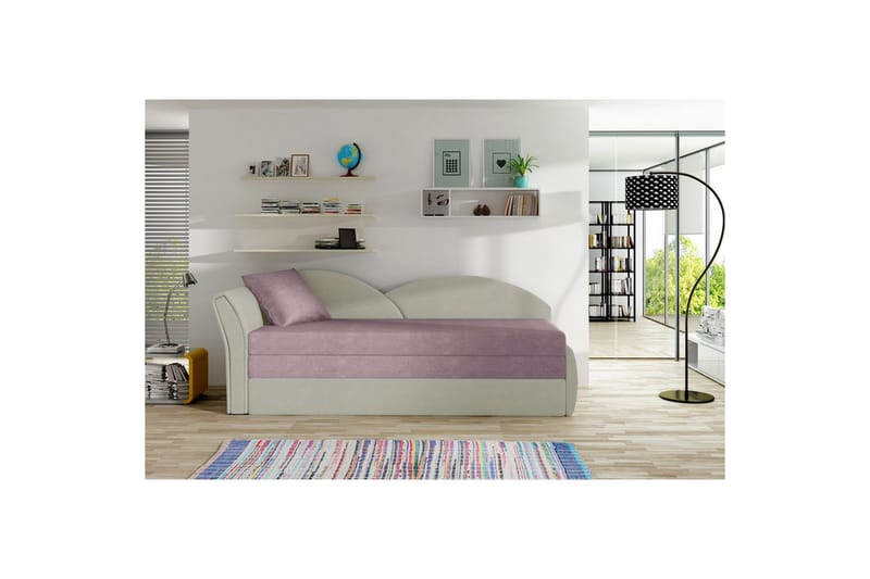 Soffa Eltap Aga 218x80x77 cm - Soro 61, Nubuk 21, Rosa, Beige, Vänster - Möbler - Vardagsrum - Bäddsoffor