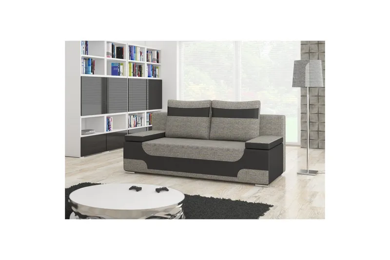 Soffa Eltap Area 200x90x92 cm, Berlin 01, Mjuk 11, Grå, Svart
