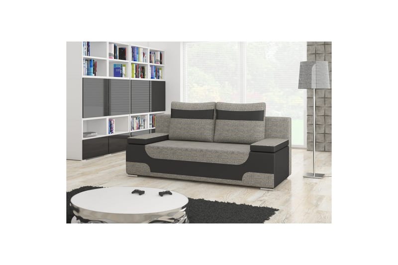 Soffa Eltap Area 200x90x92 cm - Berlin 01, Mjuk 11, Grå, Svart - Möbler - Vardagsrum - Bäddsoffor