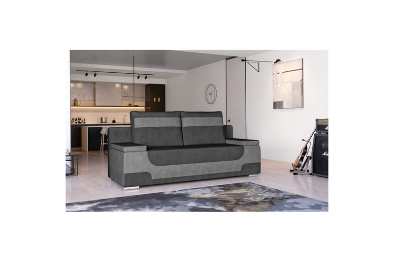 Soffa Eltap Area 200x90x92 cm - Dora 96, Dora 90, Svart, Grå - Möbler - Vardagsrum - Bäddsoffor