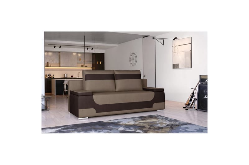 Soffa Eltap Area 200x90x92 cm - Monolith 09, Monolith 29, Mörk beige, Brun - Möbler - Vardagsrum - Bäddsoffor