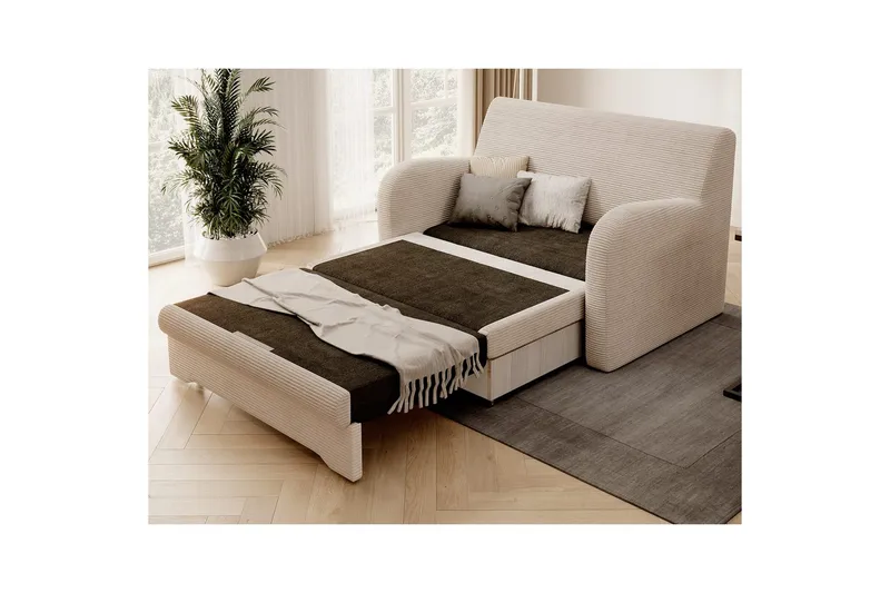 Soffa Eltap Ario 130x85x103 cm - Jarell 18, Ljusbeige - Möbler - Vardagsrum - Bäddsoffor