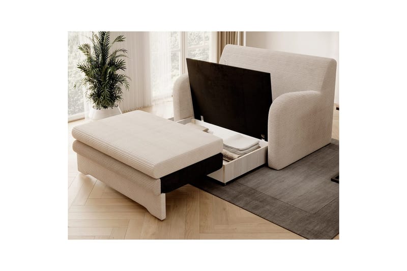 Soffa Eltap Ario 130x85x103 cm - Jarell 18, Ljusbeige - Möbler - Vardagsrum - Bäddsoffor