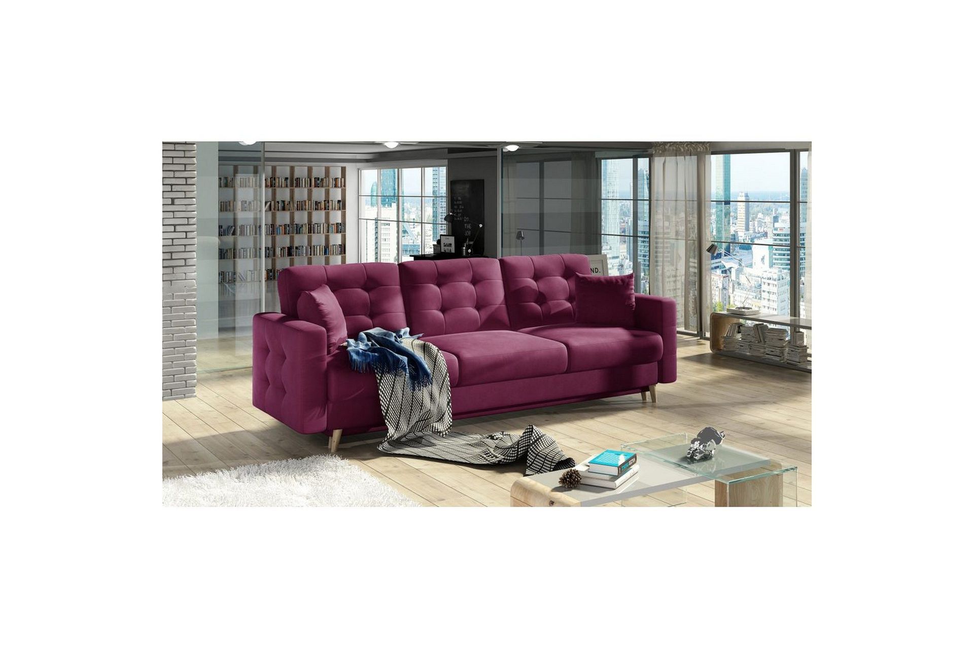 Soffa Eltap Asgard 233x93x92 cm - Mat Velvet 68, R&ouml;d