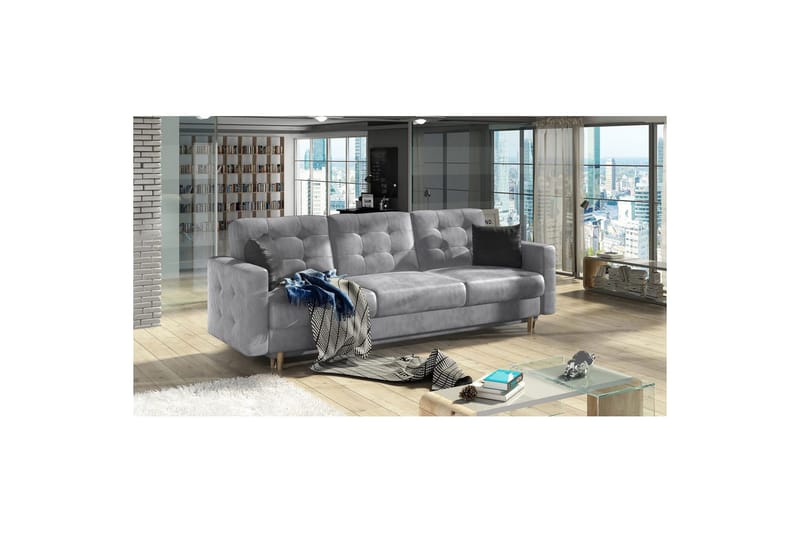 Soffa Eltap Asgard 233x93x92 cm - Monolith 84, Monolith 97, Ljusgrå, Mörkgrå - Möbler - Vardagsrum - Bäddsoffor