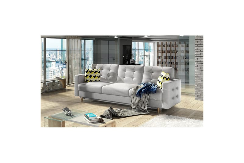 Soffa Eltap Asgard 233x93x92 cm - Sawana 21, Zigzag 53, Grå, Mönster - Möbler - Vardagsrum - Bäddsoffor