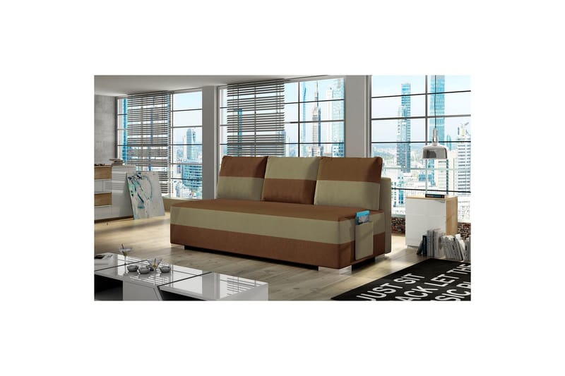 Soffa Eltap Atila 200x83x92 cm - Alova 12, Alova 66, Brun, Beige - Möbler - Vardagsrum - Bäddsoffor