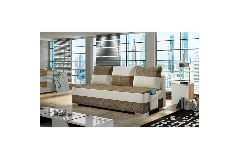 Soffa Eltap Atila 200x83x92 cm - Berlin 03, Mjuk 33, Beige - Möbler - Vardagsrum - Bäddsoffor