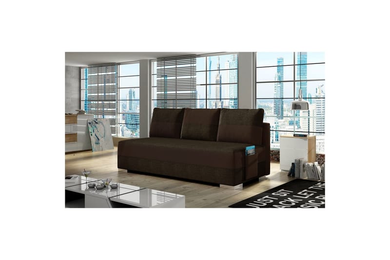 Soffa Eltap Atila 200x83x92 cm - Sawana 16, Soft 66, Brun, Mörkbrun - Möbler - Vardagsrum - Bäddsoffor