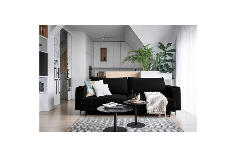 Soffa Eltap Dalia 248x84x95 cm - Velvetmat 10, Svart - Möbler - Vardagsrum - Bäddsoffor