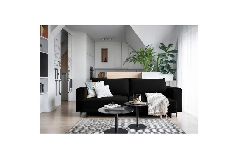 Soffa Eltap Dalia 248x84x95 cm - Velvetmat 10, Svart - Möbler - Vardagsrum - Bäddsoffor