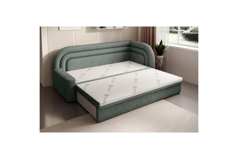 Soffa Eltap Fabillo 223x86x80 cm - Touch 100, Grön, Höger - Möbler - Vardagsrum - Bäddsoffor - 4-sits bäddsoffa