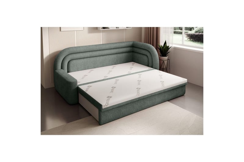 Soffa Eltap Fabillo 223x86x80 cm - Touch 100, Grön, Höger - Möbler - Vardagsrum - Bäddsoffor - 4-sits bäddsoffa