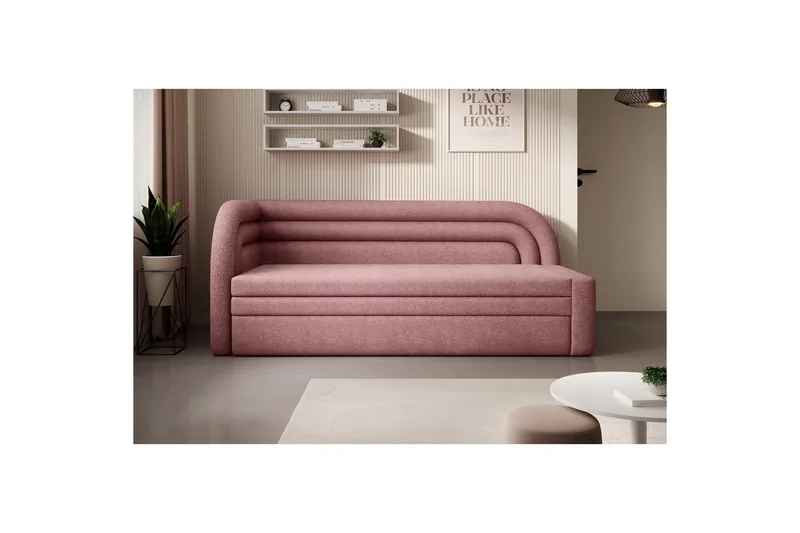 Soffa Eltap Fabillo 223x86x80 cm - Touch 24, Rosa, Vänster - Möbler - Vardagsrum - Bäddsoffor - 4-sits bäddsoffa