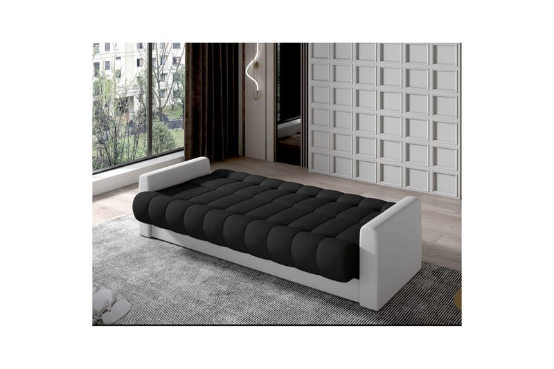 Soffa Eltap Garett 212x85x90 cm - Sawana 14, Soft 17, Svart, Vit - Möbler - Vardagsrum - Bäddsoffor