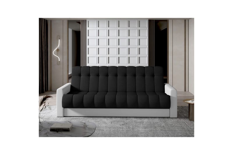 Soffa Eltap Garett 212x85x90 cm - Sawana 14, Soft 17, Svart, Vit - Möbler - Vardagsrum - Bäddsoffor