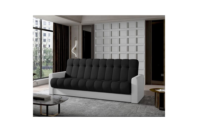 Soffa Eltap Garett 212x85x90 cm - Sawana 14, Soft 17, Svart, Vit - Möbler - Vardagsrum - Bäddsoffor