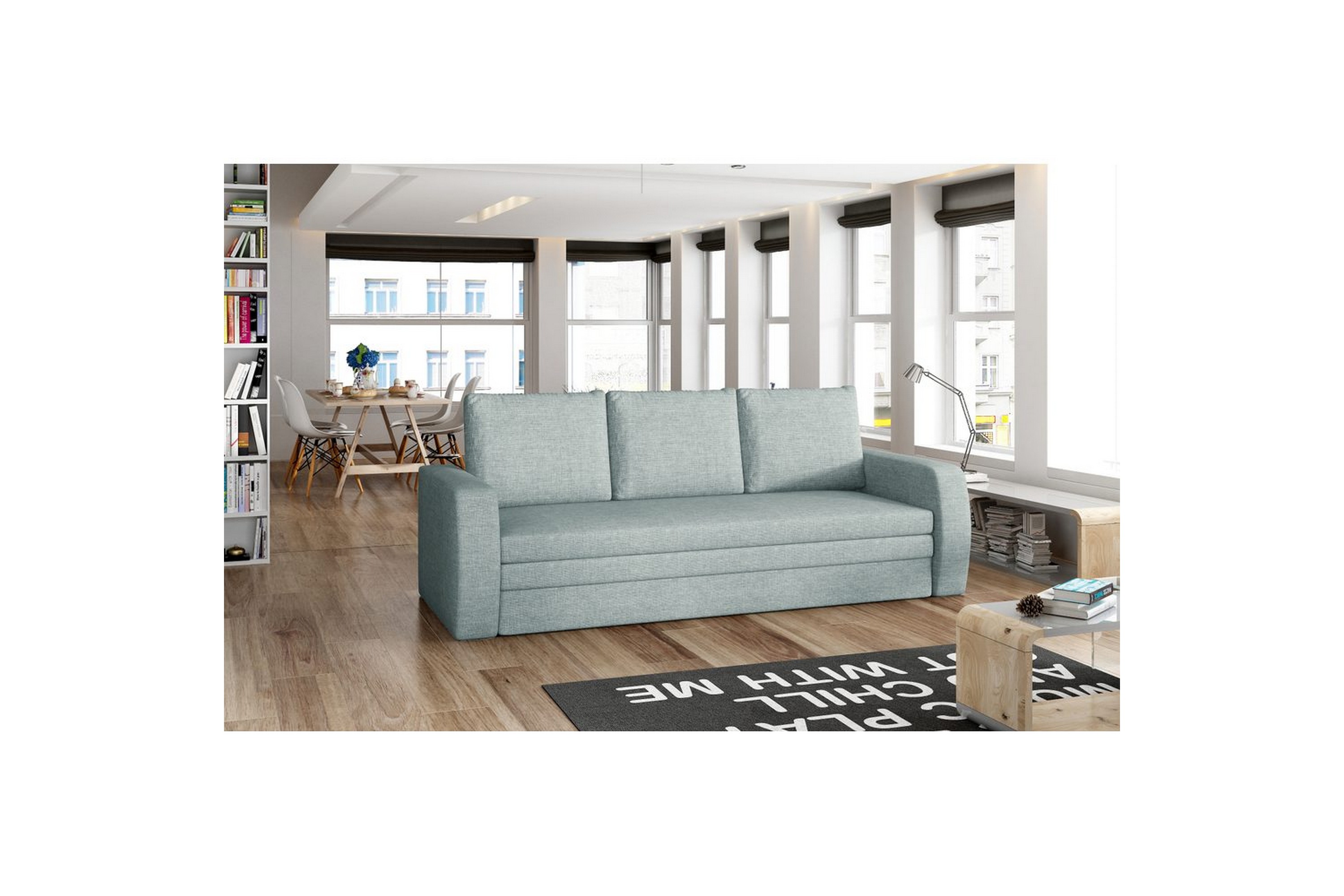 soffa eltap inversa 220x83x89 cm - överdrag 70, blå