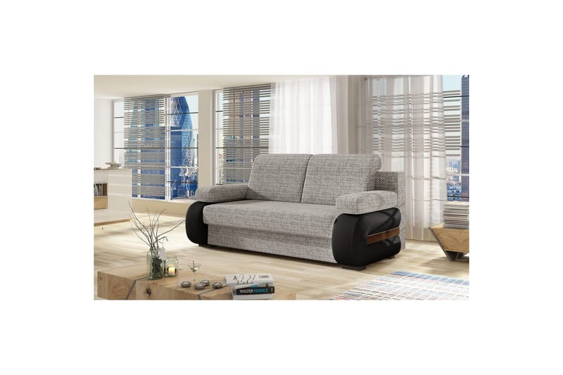 Soffa Eltap Laura 202x79x84 cm - Berlin 01, Soft 11, Grå, Svart - Möbler - Vardagsrum - Bäddsoffor