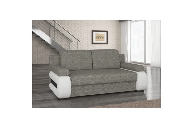 Soffa Eltap Laura 202x79x84 cm - Berlin 01, Soft 17, Grå, Vit - Möbler - Vardagsrum - Bäddsoffor