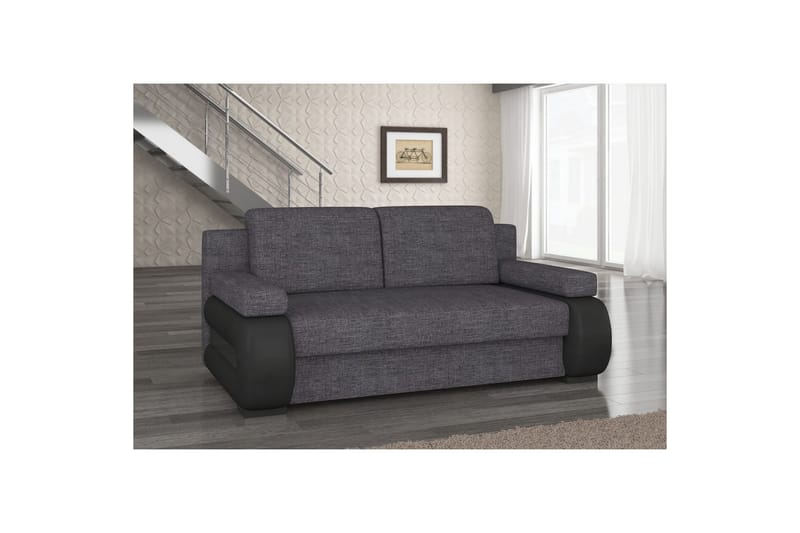 Soffa Eltap Laura 202x79x84 cm - Sawana 05, Soft 11, Grå, Svart - Möbler - Vardagsrum - Bäddsoffor