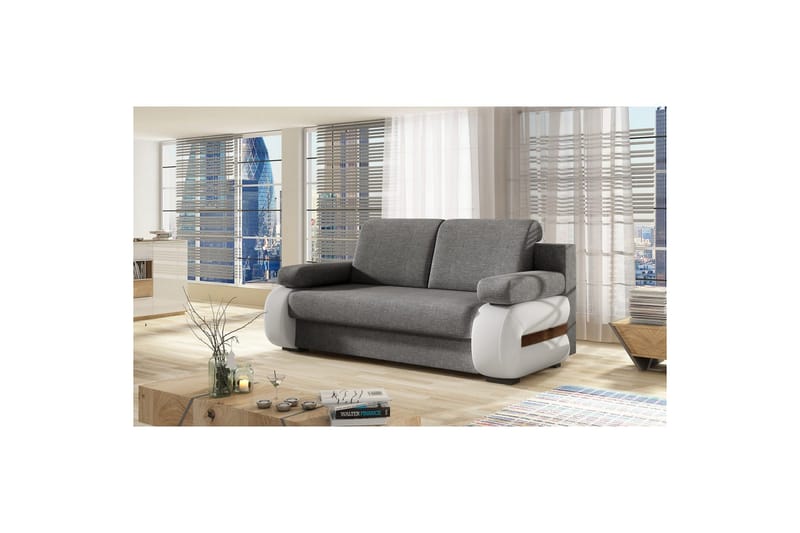 Soffa Eltap Laura 202x79x84 cm - Sawana 05, Soft 17, Grå, Vit - Möbler - Vardagsrum - Bäddsoffor