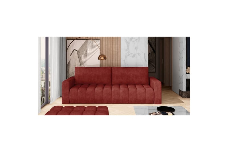 Soffa Eltap Lazaro 247x97x92 cm - Dora 63, Röd - Möbler - Vardagsrum - Bäddsoffor