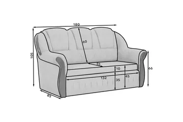 Soffa Eltap Lord 180x85x105 cm - Monolith 09, Mörk Beige - Möbler - Vardagsrum - Bäddsoffor