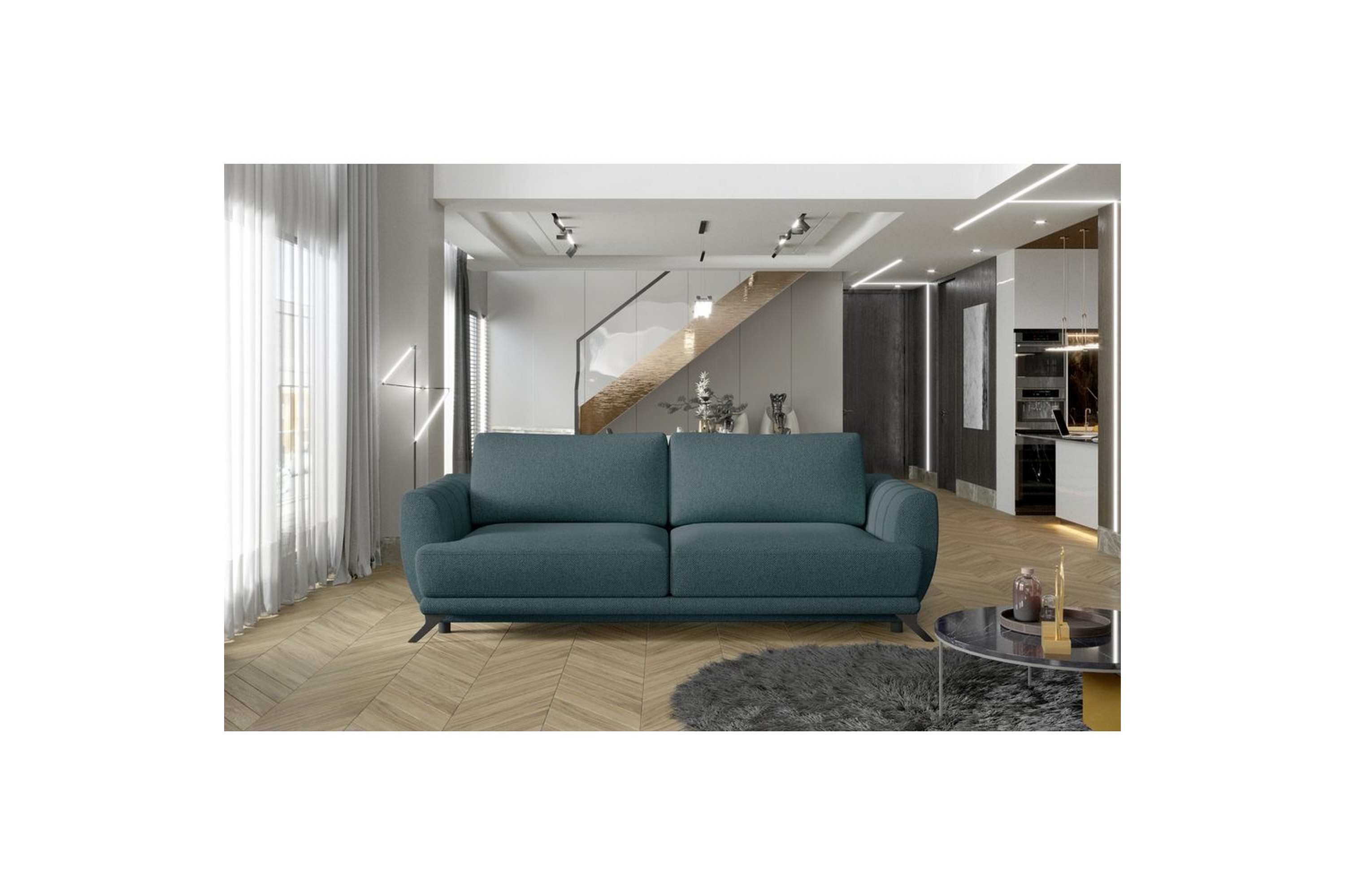 soffa eltap megis 242x95x90 cm - grande 75, grön